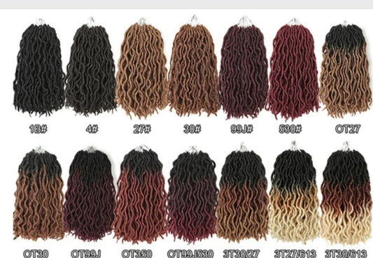 24 inch Wavy Gypsy Locs Ombre Crochet Hair 6packs