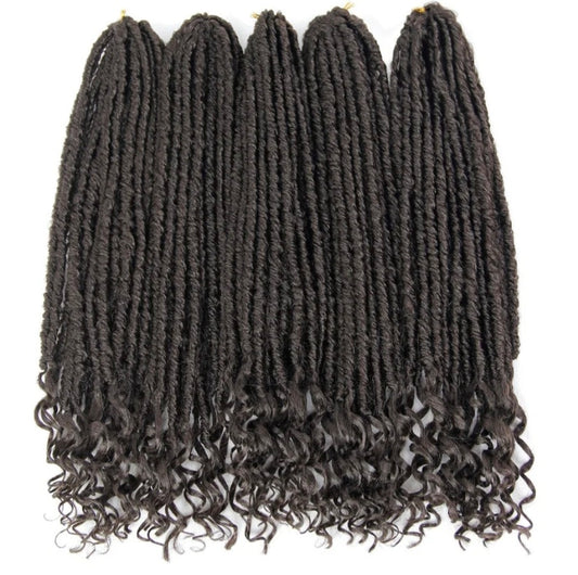 Goddess Faux Locs Crochet Hair Wavy Curly Braiding Hair Extension, 14" and 20" Goddess Locs Crochet Braids  Fashion Hairstyles