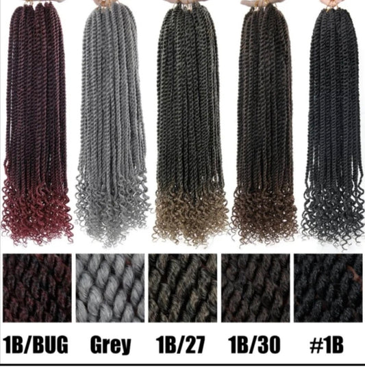 Senegalese Twisted Crochet Hair Wavy Ends Hair Braids Synthetic Hair Extension