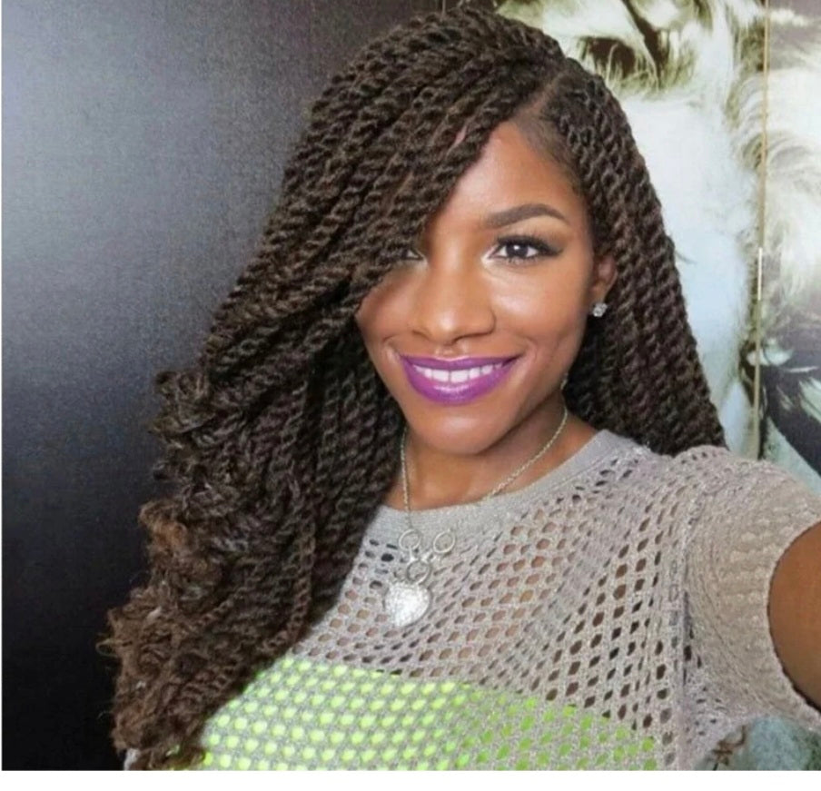 Senegalese Twisted Crochet Hair Wavy Ends Hair Braids Synthetic Hair Extension
