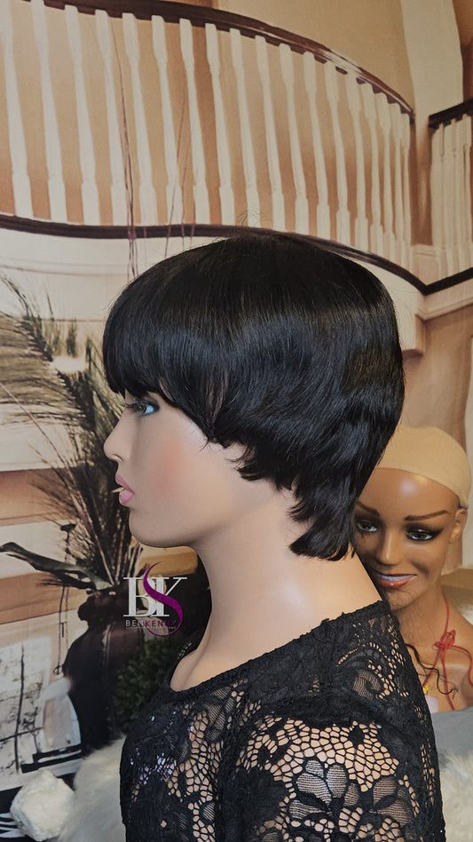 Cap wig human hair