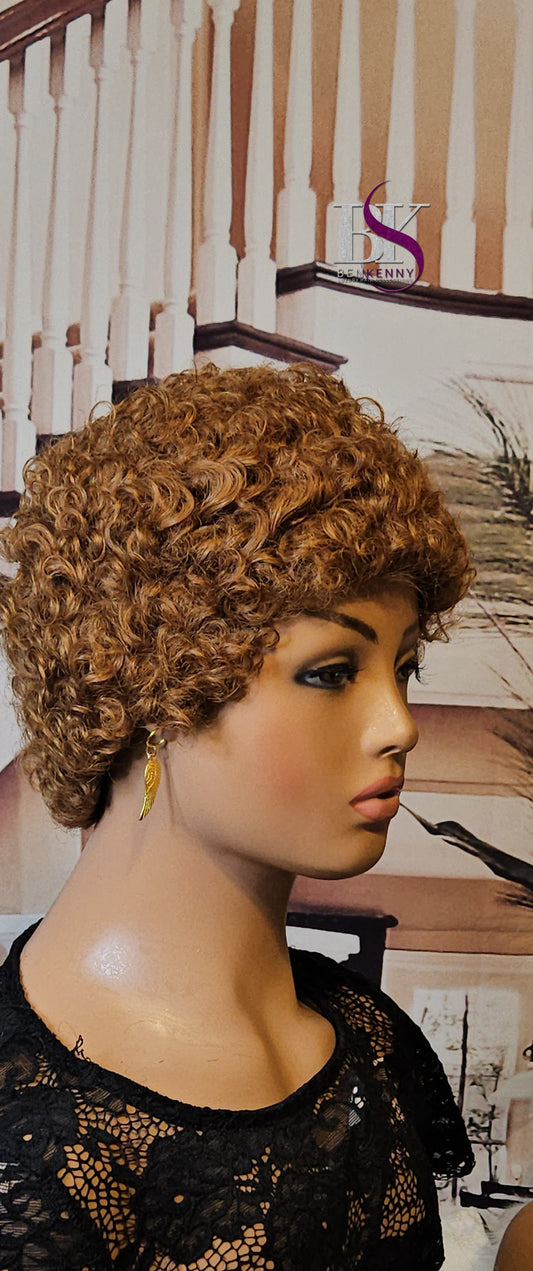 Human hair  cap wig