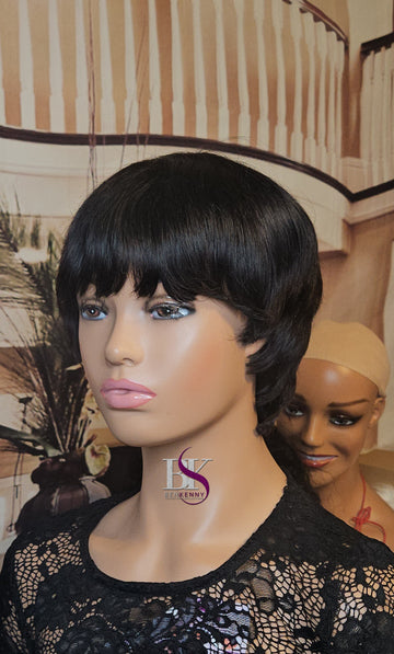 Cap wig human hair